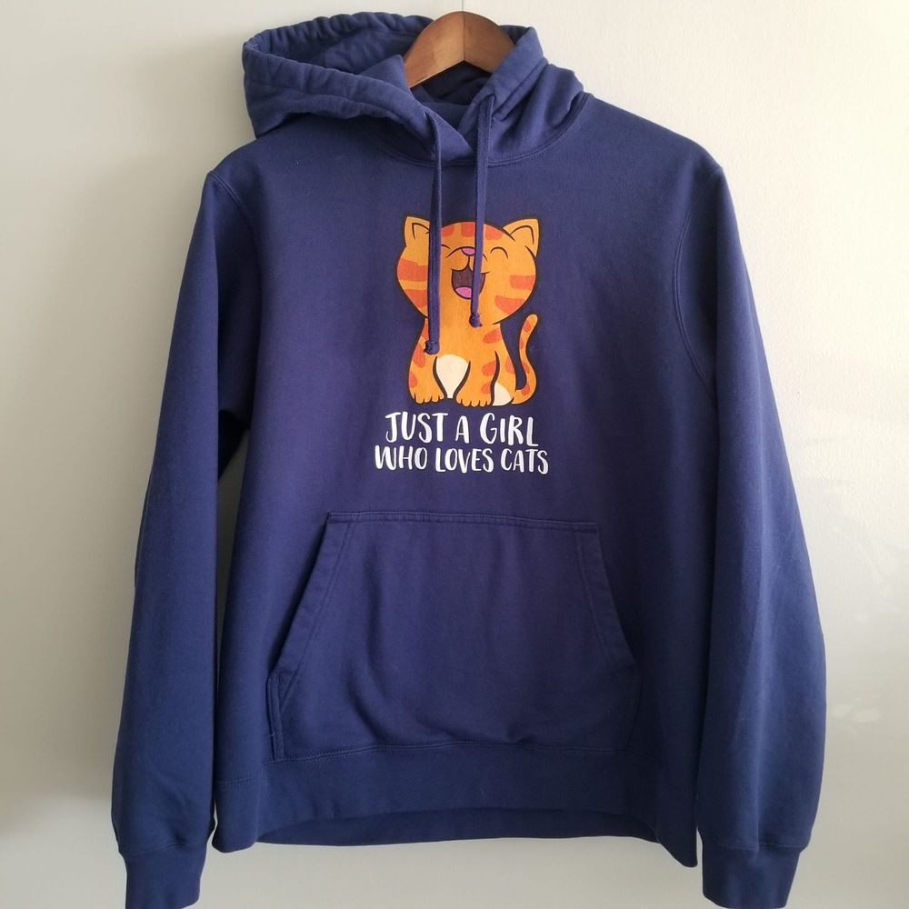 Cat Hoodie Women's Port & Company Blue